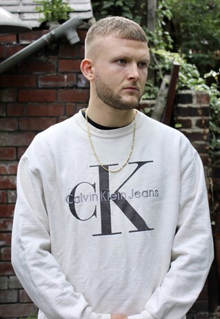 VINTAGE CALVIN KLEIN SPELL OUT SWEATSHIRT LARGE
