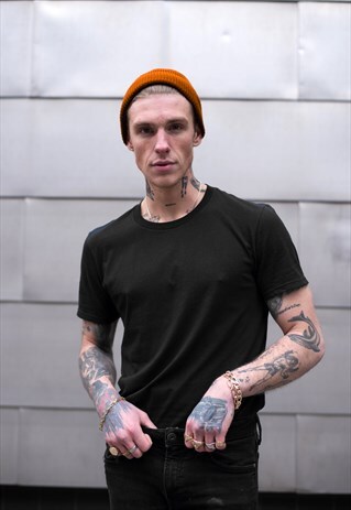 SMALL TRAWLER FISHERMAN BEANIE HAT - ORANGE
