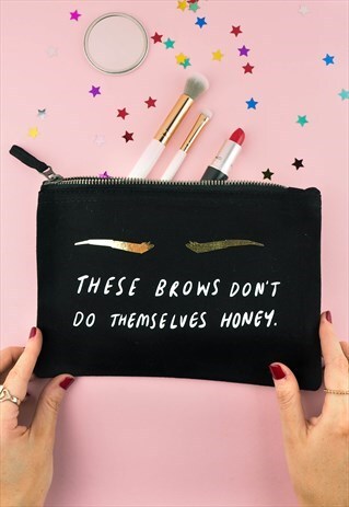 THESE BROWS MAKE UP BAG - BLACK