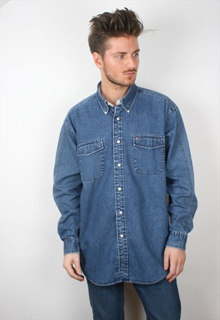 VINTAGE BLUE DENIM TOMMY HILFIGER SHIRT