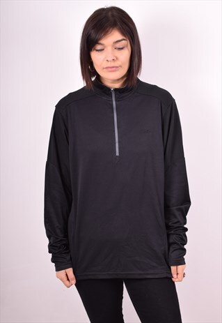 CHAMPION WOMENS VINTAGE TOP LONG SLEEVE MEDIUM BLACK 90S