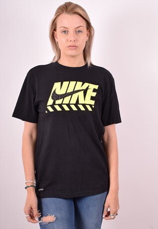 NIKE WOMENS VINTAGE T-SHIRT TOP SMALL BLACK 90S