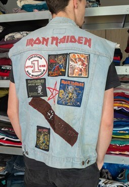 RARE Vintage Iron Maiden Levis Distressed Vest Rock