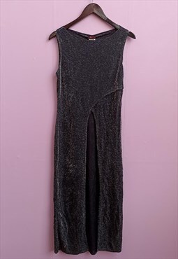 Vintage Y2k sleeveless party silver dress