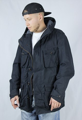 MENS HACKETT MULTIPOCKET WINTER PARKA HOODED JACKET