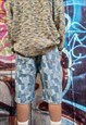 CARGO SHORTS THIN DENIM OVERALLS IN BLUE