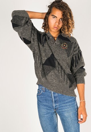 VINTAGE 80S CASUAL KNIT JUMPER / R02379