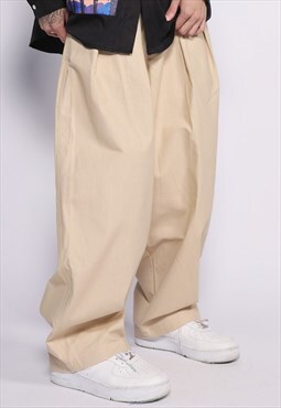 Baggy skater joggers multi wide punk pants in cream