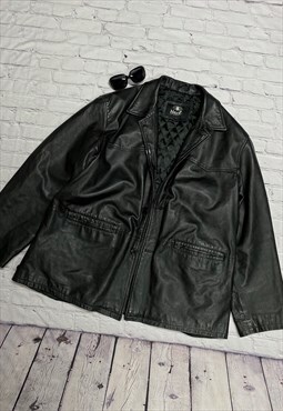 Vintage Black Leather Jacket Size 5XL