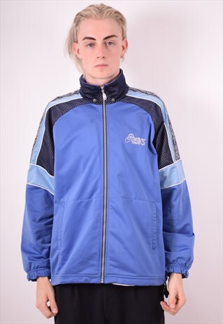 ASICS MENS VINTAGE TRACKSUIT TOP JACKET MEDIUM PURPLE 90S