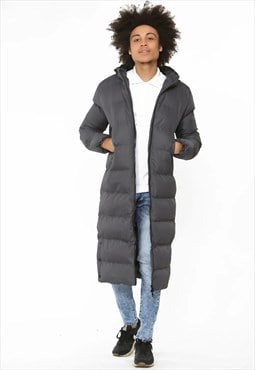 justyouroutfit Charcoal Padded Longline Parka Coat