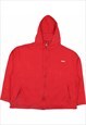 Puma 90's Spellout Zip Up Hoodie XLarge Red