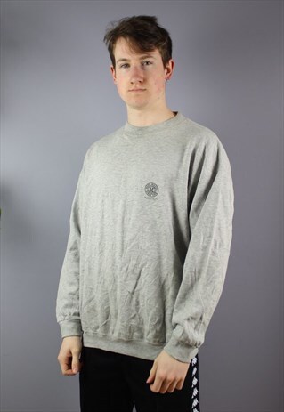 VINTAGE LEE COOPER WORKWEAR SWEATSHIRT IN GREY WITH PRINTING