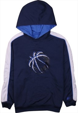 Vintage 90's Starter Hoodie Basketball Pullover Blue Large