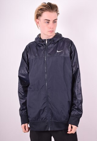 NIKE MENS VINTAGE REVERSIBLE HOODIE JACKET XL BLUE 90'S