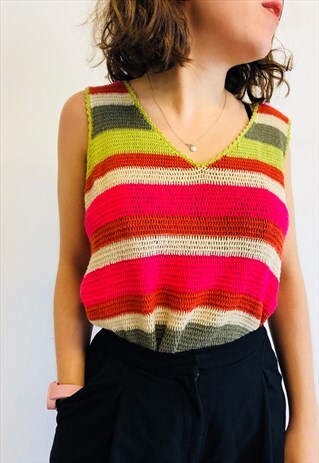 STRIPED KNIT VEST