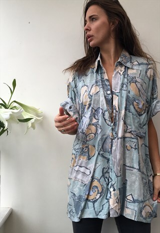 PATTERNED OVERSIZED RETRO VINTAGE UNISEX FESTIVAL SHIRT
