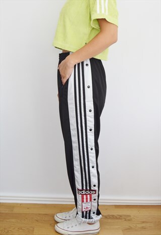80S ADIDAS POPPERS TRACKSUIT BOTTOMS /JOGGERS/TROUSERS
