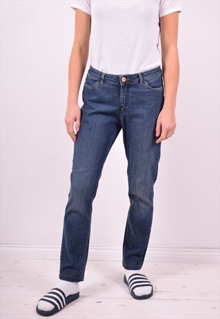 TRUSSARDI WOMENS VINTAGE JEANS W28 L30 BLUE 90'S