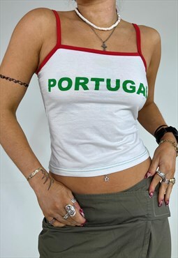 Vintage Y2k Vest Tank Top Portugal Graphic Print 90s 2000s