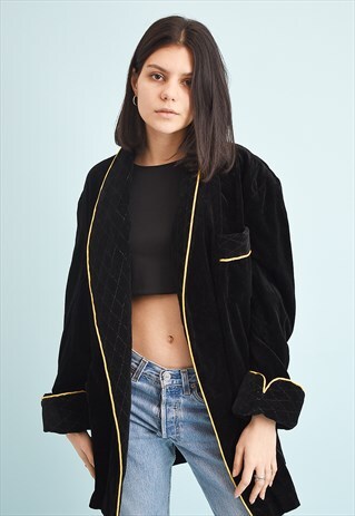 80'S RETRO JAZZY OPEN FRONT JACKET KIMONO
