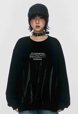 Tie-dye sweatshirt vintage wash pullover retro jumper black