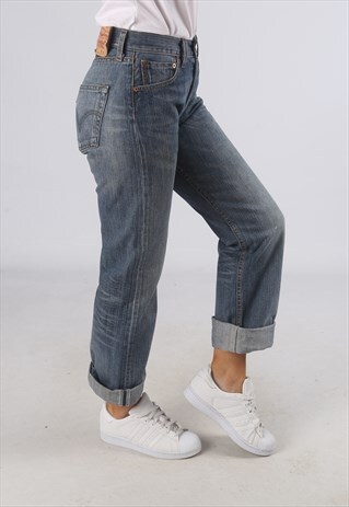 VINTAGE 501'S LEVIS DENIM JEANS HIGH WAISTED UK 8 (AT4A)