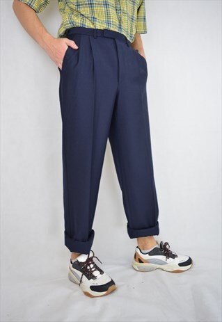 VINTAGE DARK BLUE REGULAR TROUSERS