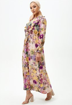 Floral waist tie maxi dress