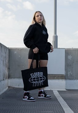Clouded Label Sustainable Unisex Tote Bag -  Nimbus Black 
