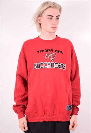 NFL MENS VINTAGE BUCCANEERS SWEATSHIRT JUMPER XL RED 90S