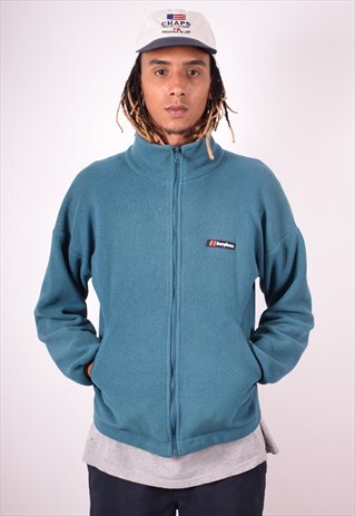 BERGHAUS MENS VINTAGE FLEECE JACKET MEDIUM GREEN 90S