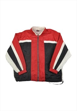 Vintage Shell Suit Windbreaker Jacket Black/Red XXL
