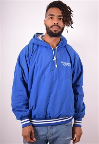 MENS VINTAGE PULLOVER JACKET XL BLUE 90S