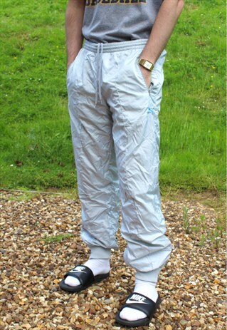 RARE VINTAGE 80S PUMA SHELL TRACKSUIT BOTTOMS JOGGERS MEDIUM