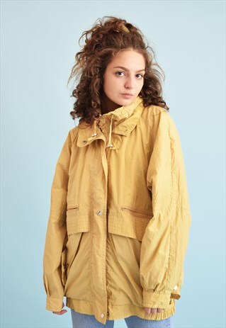 90'S RETRO OVERSIZED NEUTRAL ATHLEISURE SHELL BOMBER JACKET