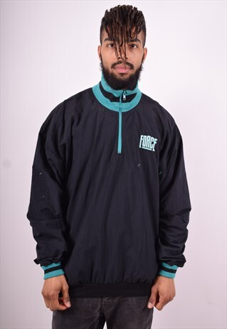 NIKE MENS VINTAGE PULLOVER JACKET XXL BLACK 90'S
