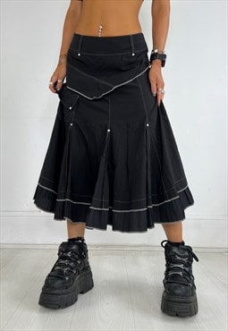 Vintage 90s Skirt Midi Textured Fairy Grunge Archival Y2k 