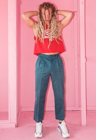 VINTAGE SKATER FIT CLASSIC BLUE TROUSERS / 1990S