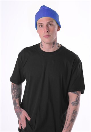 ESSENTIAL CUFFED BEANIE HAT - BRIGHT ROYAL BLUE
