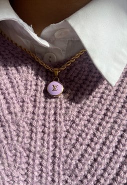 Authentic Louis Vuitton Purple Pendant -Reworked  Necklace