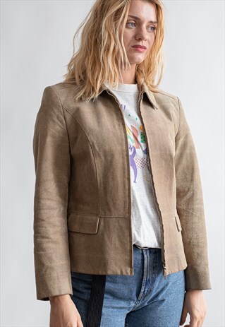 VINTAGE 00S MINIMAL REPTILE JACKET WITH ZIP