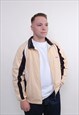 VINTAGE 90S WINDBREAKER, SPORT WEAR JACKET, BEIGE TRACK SUIT