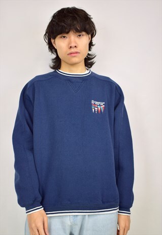 VINTAGE 90S NAVY 'NORWEGIAN CRUISE' SWEATSHIRT