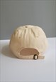 BEIGE GRAPHIC VINTAGE COTTON BASEBALL ADJUSTABLE CAP 