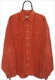 Vintage Globe Trotter Orange Corduroy Shirt Mens
