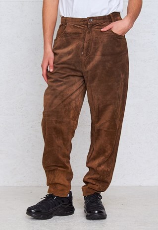VINTAGE BROWN SUEDE TROUSERS BOTTOMS