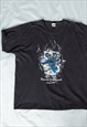 VINTAGE SUOMI FINLAND COAT OF ARMS UNISEX T-SHIRT IN BLACK L