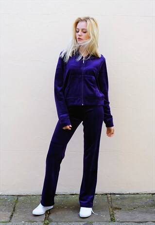 VELOUR TRACKSUITS WITH LONG SLEEVES IN PURPLE