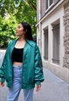 SATIN BOMBERS IN GREEN 